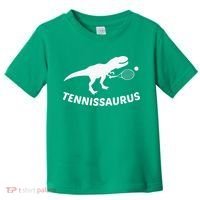 Tennisaurus Dinosaur Tennis Funny Racket T-rex Toddler T-Shirt thumb 0