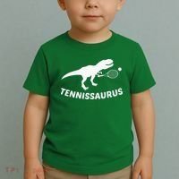 Tennisaurus Dinosaur Tennis Funny Racket T-rex Toddler T-Shirt thumb 2