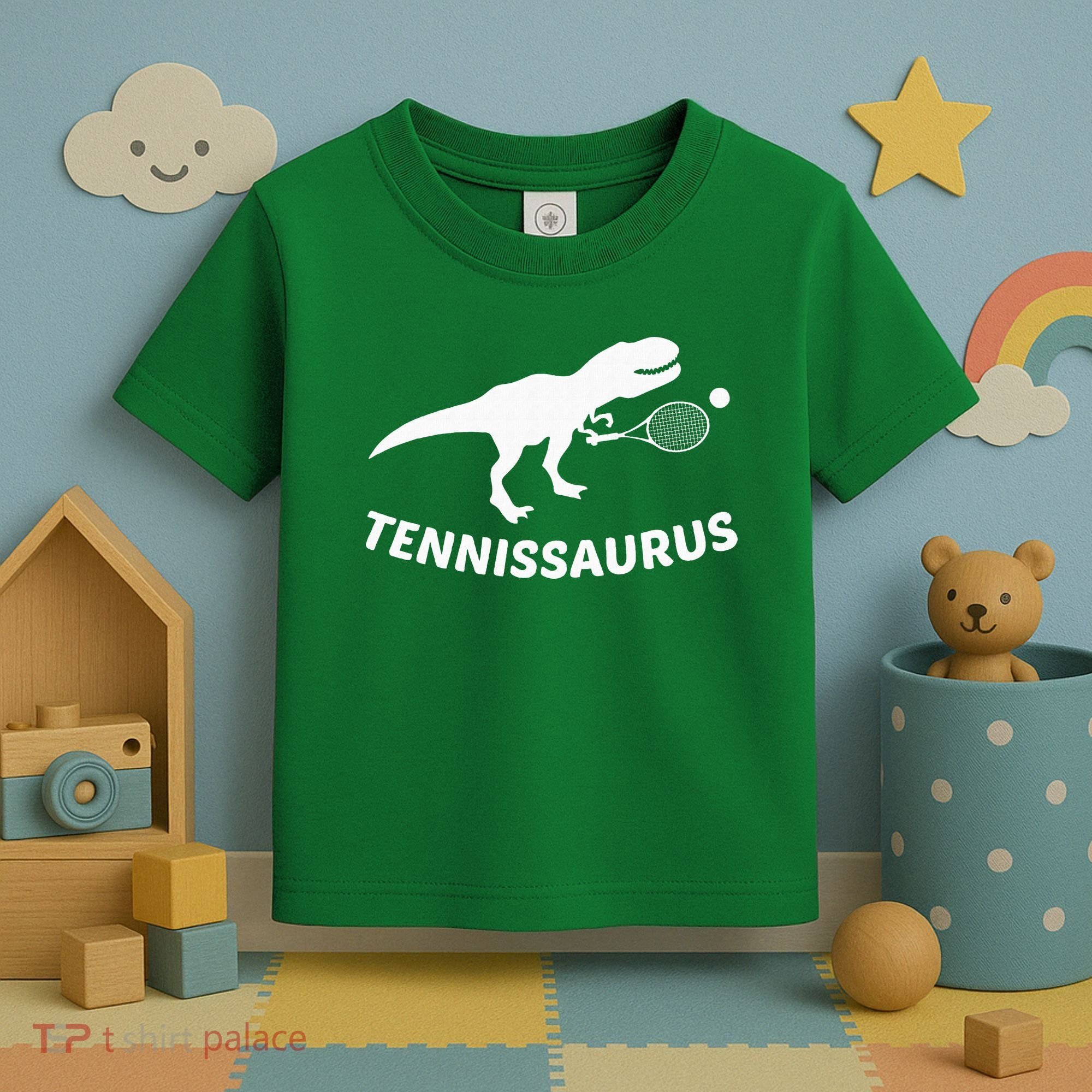 Tennisaurus Dinosaur Tennis Funny Racket T-rex Toddler T-Shirt