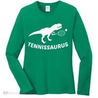 Tennisaurus Dinosaur Tennis Funny Racket T-rex Women's Long Sleeve Shirt thumb 0