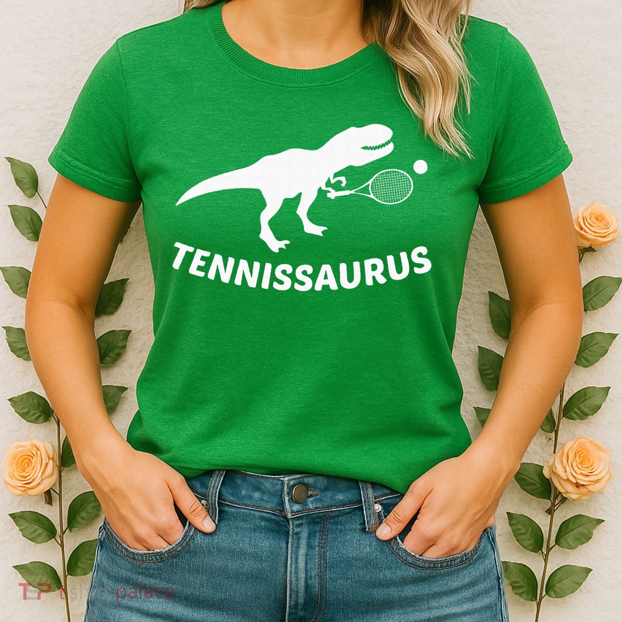 Tennisaurus Dinosaur Tennis Funny Racket T-rex Women's T-Shirt