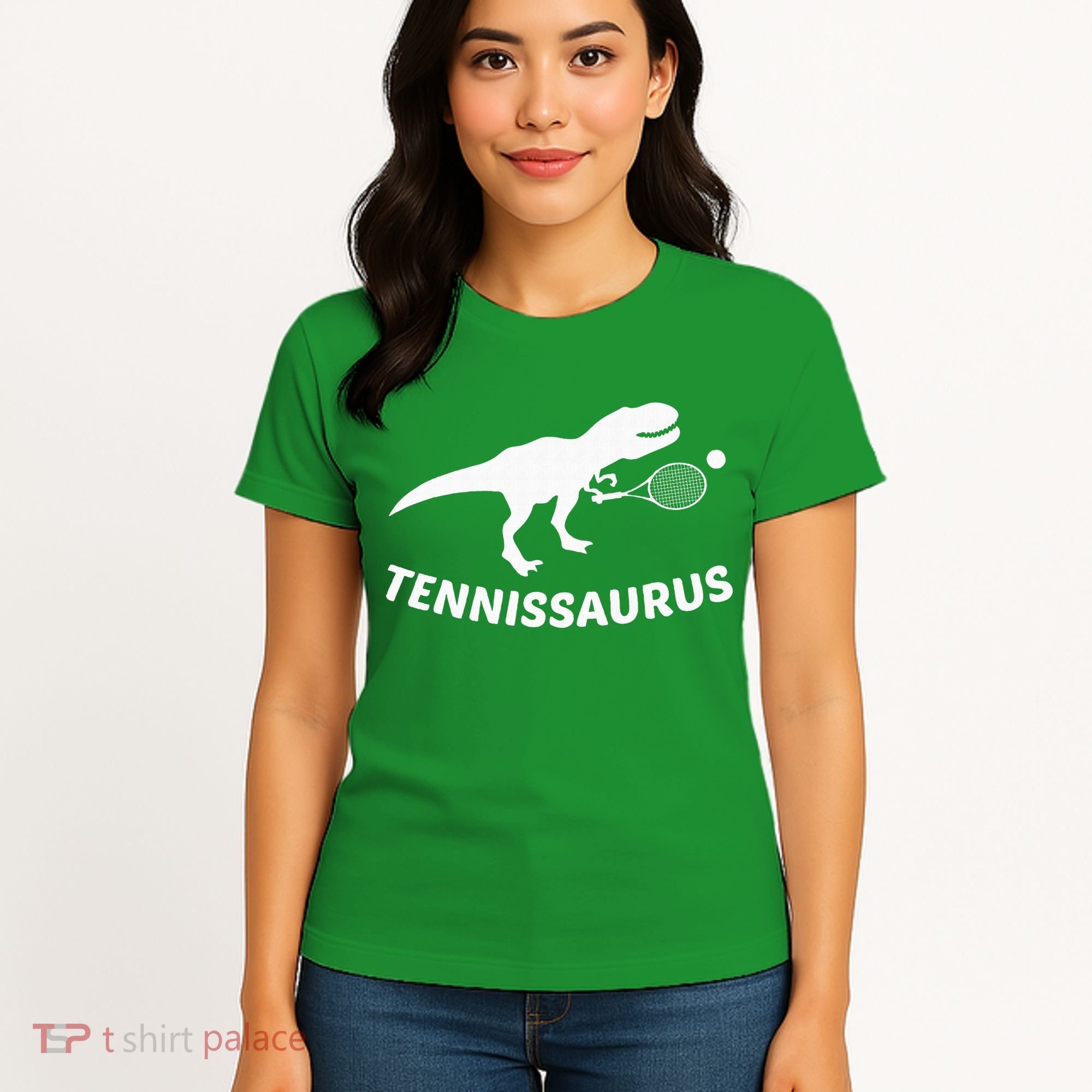 Tennisaurus Dinosaur Tennis Funny Racket T-rex Women's T-Shirt