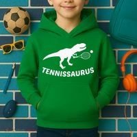 Tennisaurus Dinosaur Tennis Funny Racket T-rex Kids Hoodie thumb 2