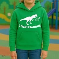 Tennisaurus Dinosaur Tennis Funny Racket T-rex Kids Hoodie thumb 3