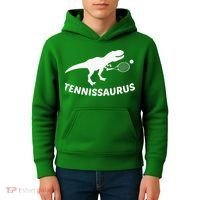 Tennisaurus Dinosaur Tennis Funny Racket T-rex Kids Hoodie thumb 4