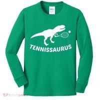 Tennisaurus Dinosaur Tennis Funny Racket T-rex Kids Long Sleeve Shirt thumb 0