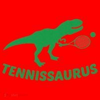 Tennisaurus Dinosaur Tennis Funny Racket T-rex Santa Hat thumb 1