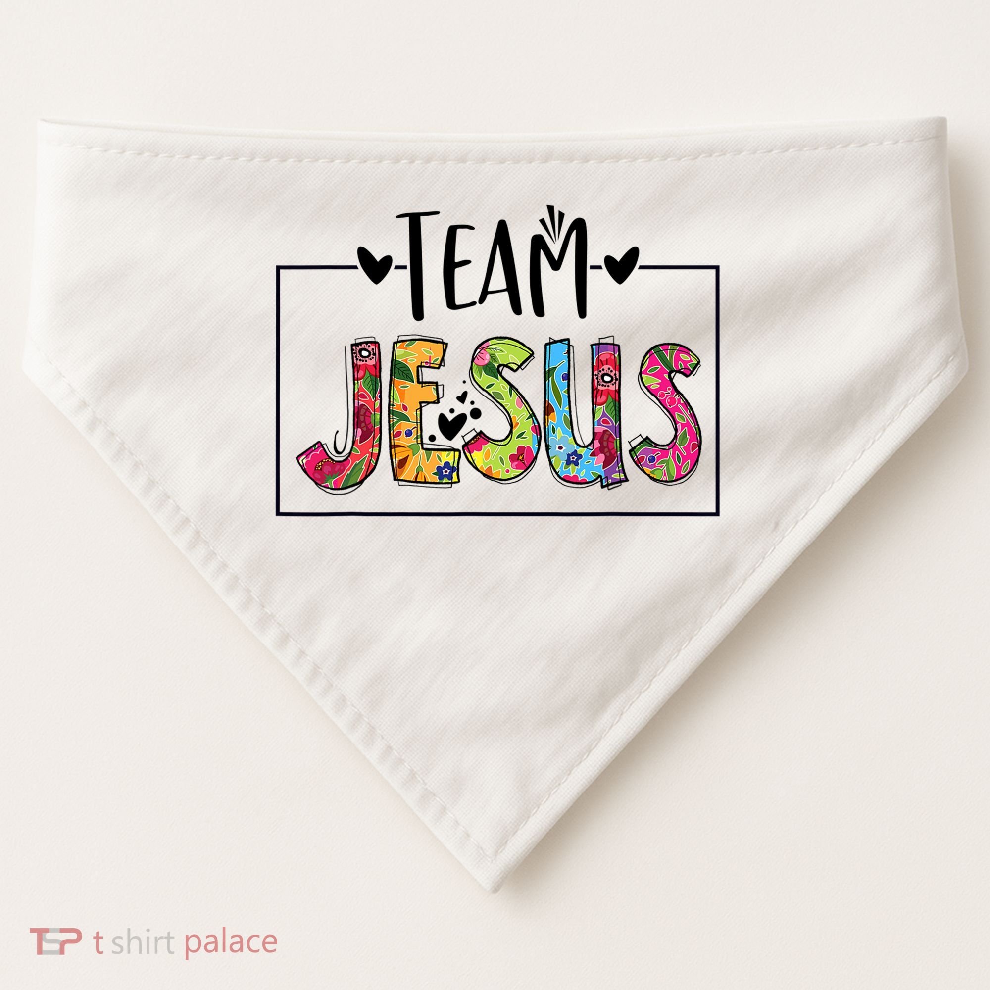 Tie Dye Team Jesus Cool Mom And Christian Thanksgiving USA-Made Doggie Bandana