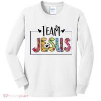 Tie Dye Team Jesus Cool Mom And Christian Thanksgiving Kids Long Sleeve Shirt thumb 0
