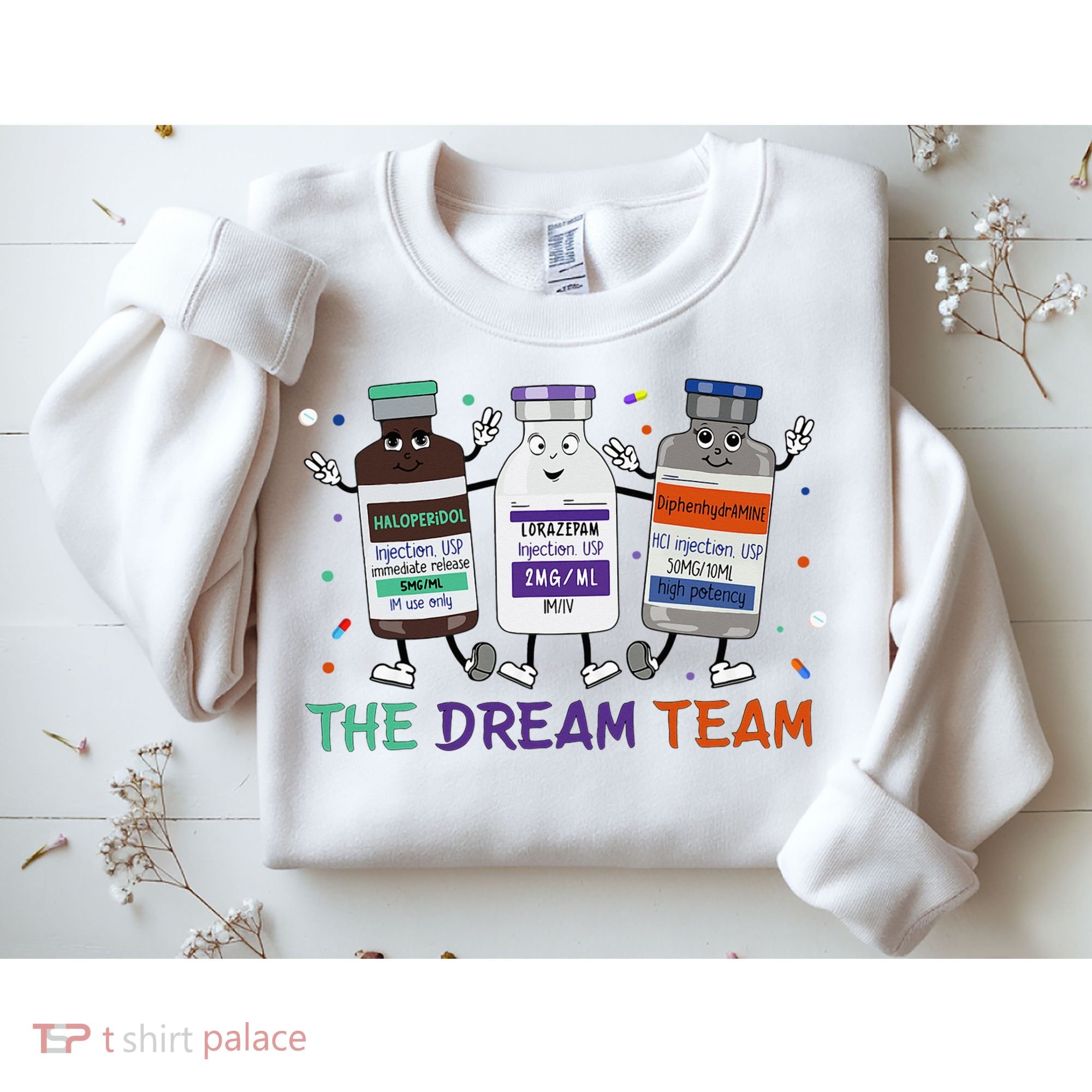 The Dream Team Retro Groovy B52 Nurse Medical Nursing Psych Sweatshirt