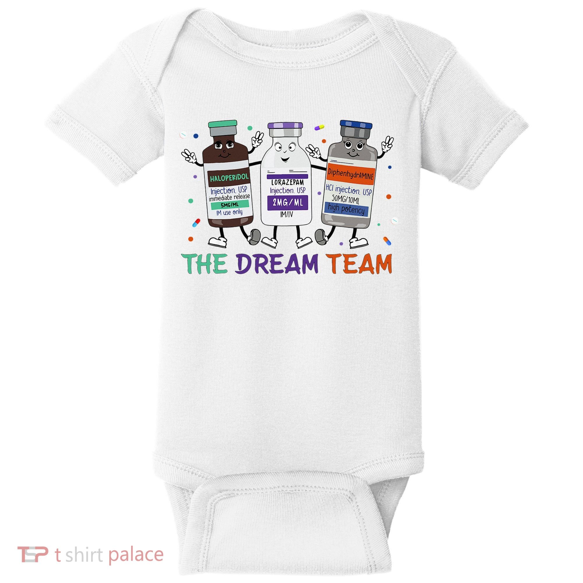 The Dream Team Retro Groovy B52 Nurse Medical Nursing Psych Baby Bodysuit