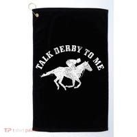 Talk Derby To Me Horse Racing Funny Gift Golf Towel thumb 0