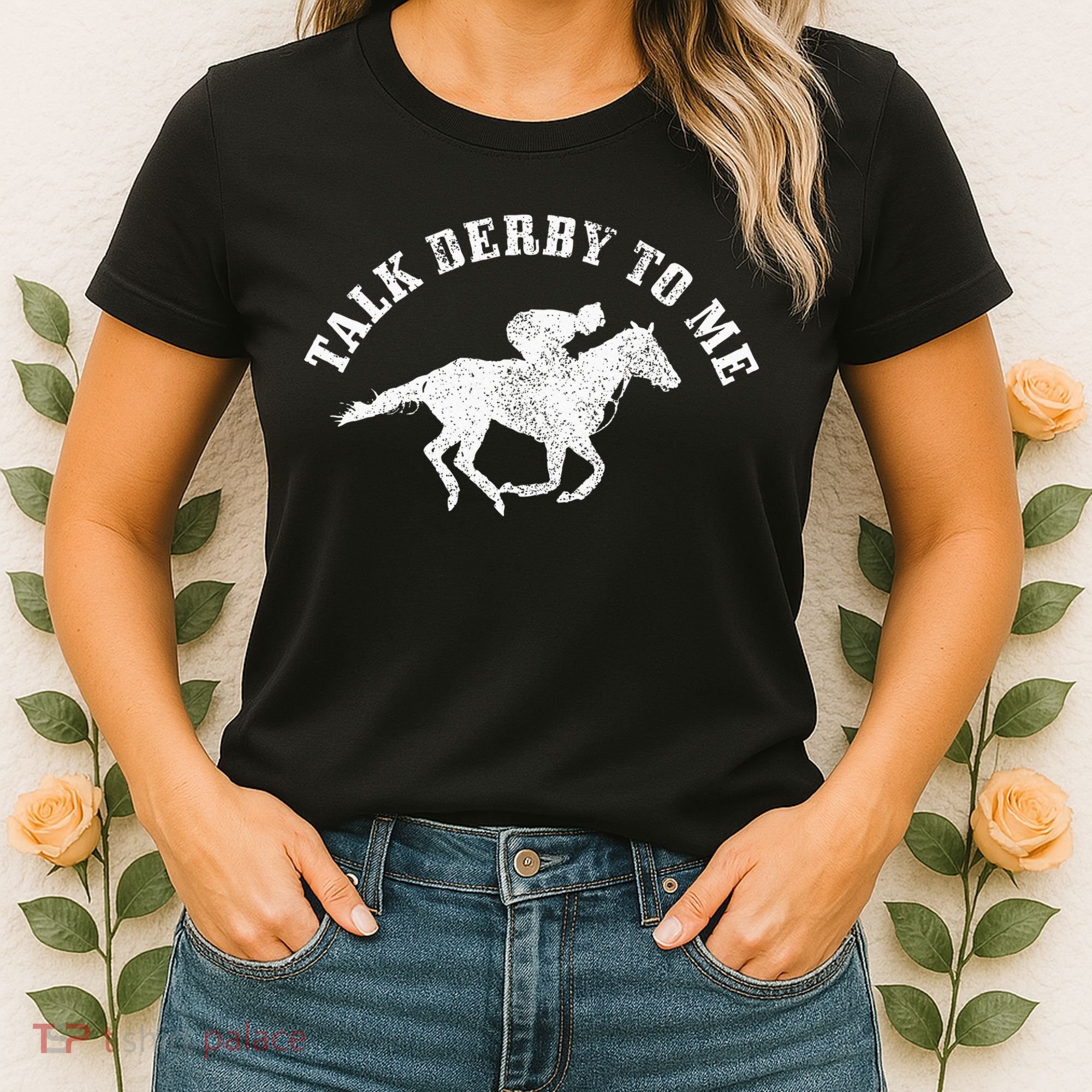 Talk Derby To Me Horse Racing Funny Gift Women's T-Shirt