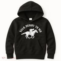 Talk Derby To Me Horse Racing Funny Gift Kids Hoodie thumb 0