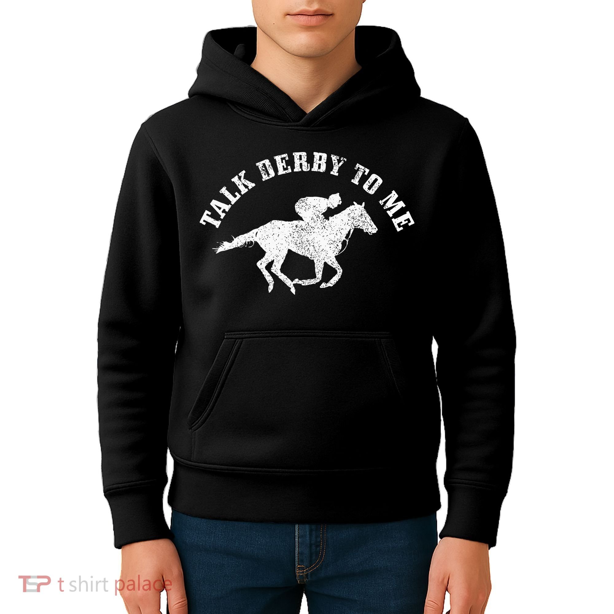 Talk Derby To Me Horse Racing Funny Gift Kids Hoodie