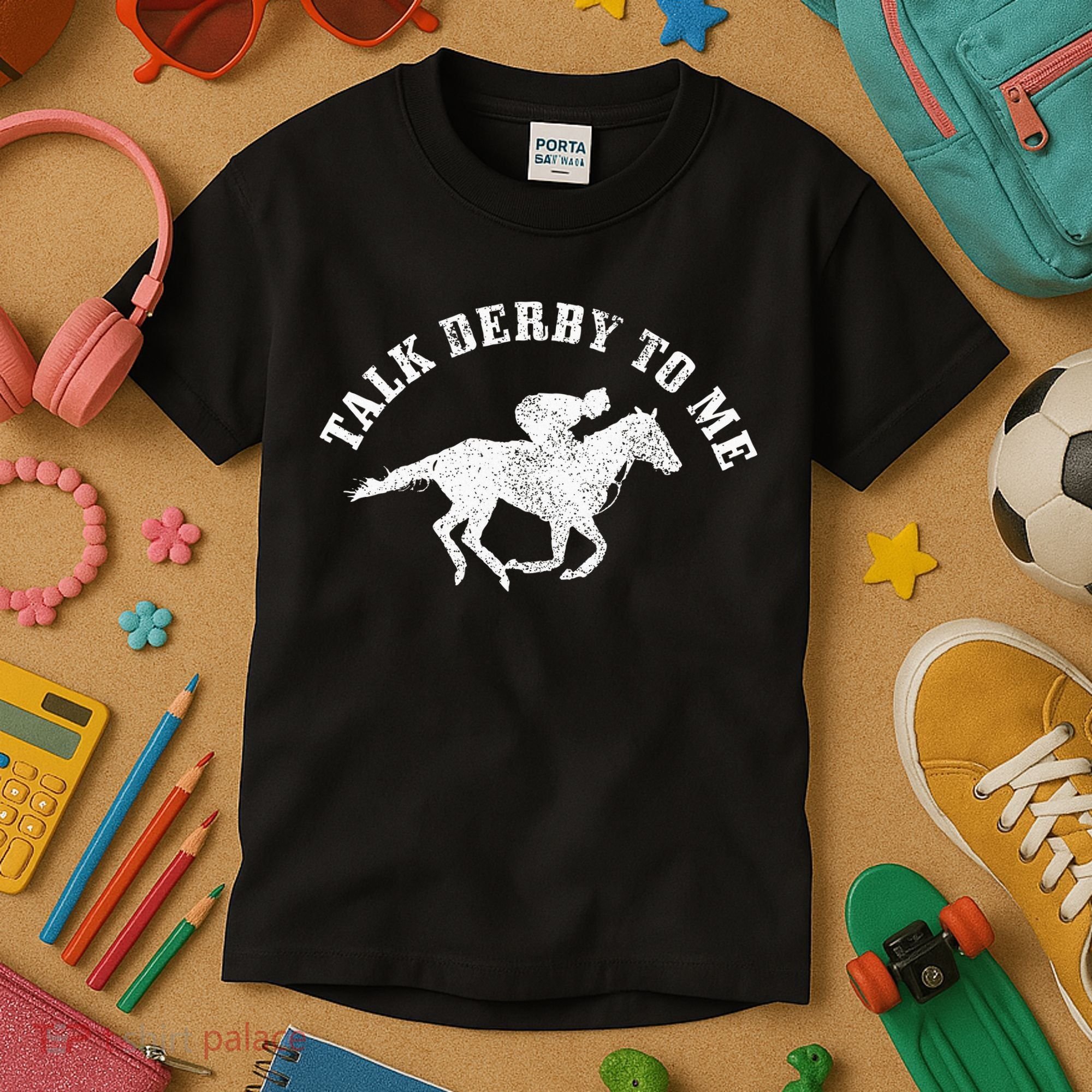 Talk Derby To Me Horse Racing Funny Gift Kids T-Shirt