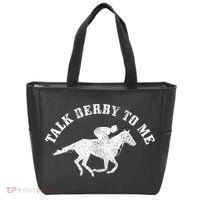 Talk Derby To Me Horse Racing Funny Gift Tote Bag thumb 0
