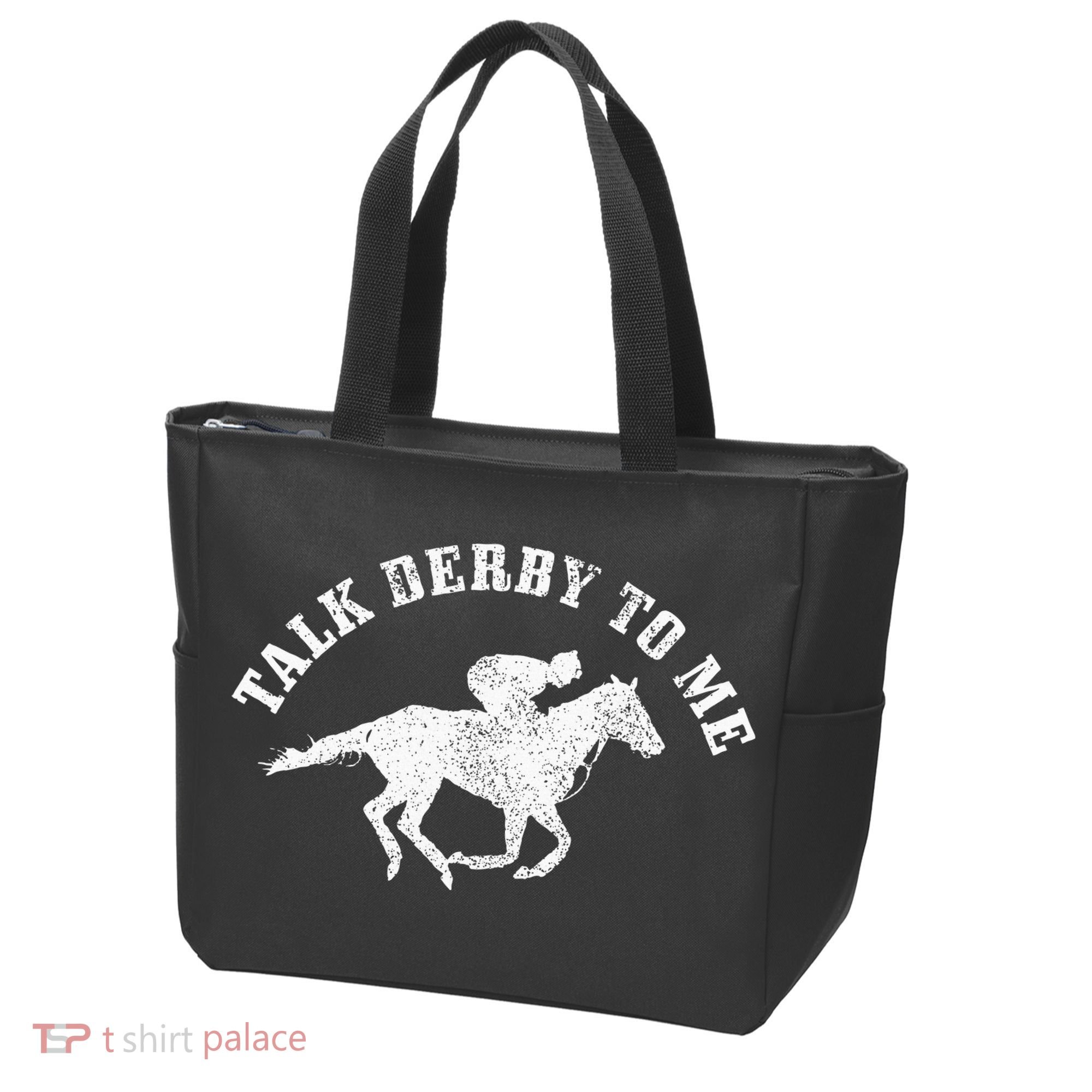 Talk Derby To Me Horse Racing Funny Gift Tote Bag