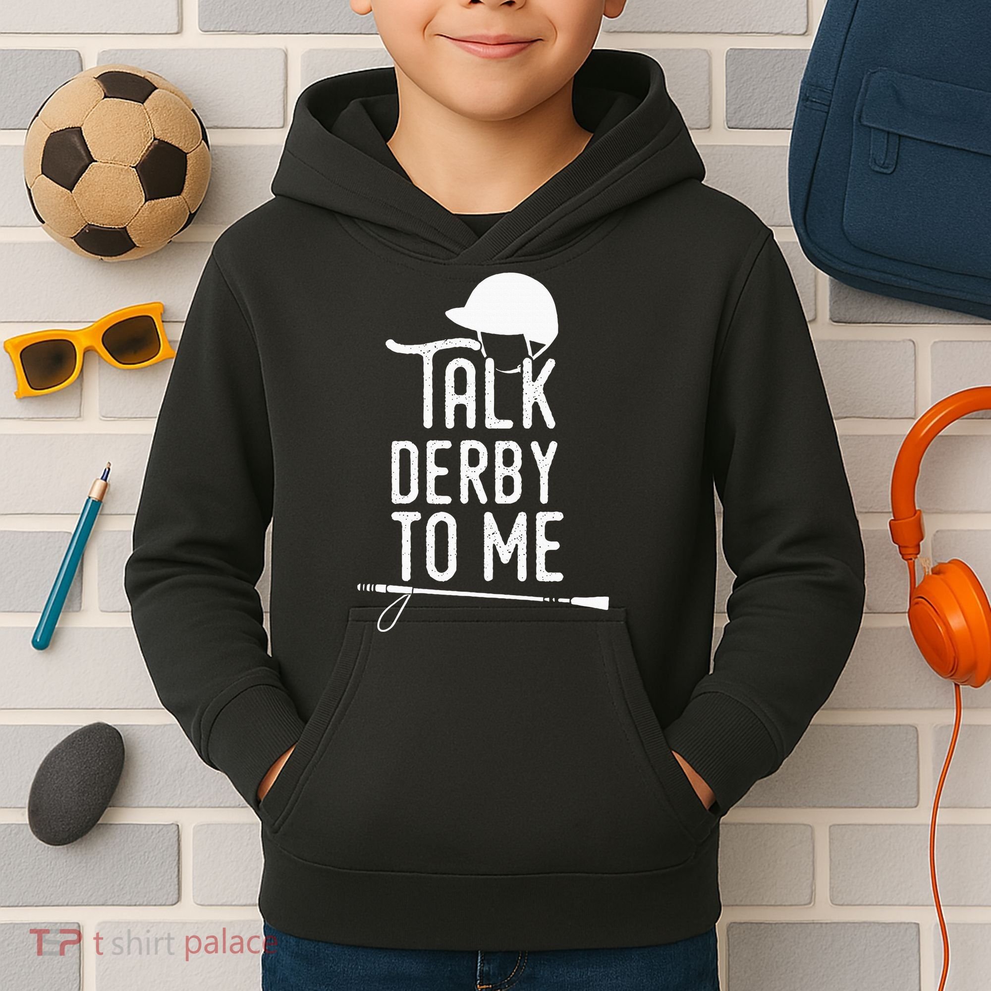 Talk Derby To Me I Horse Racing Humor Kids Hoodie