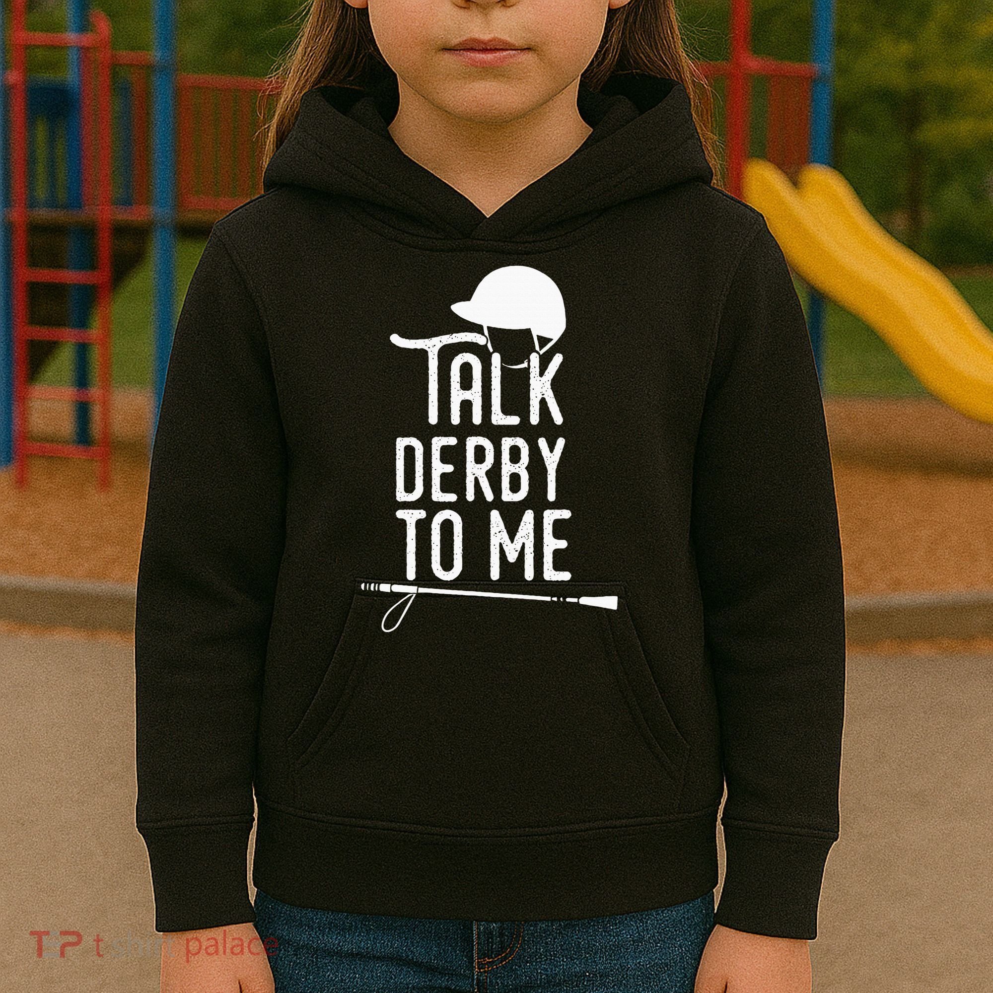 Talk Derby To Me I Horse Racing Humor Kids Hoodie