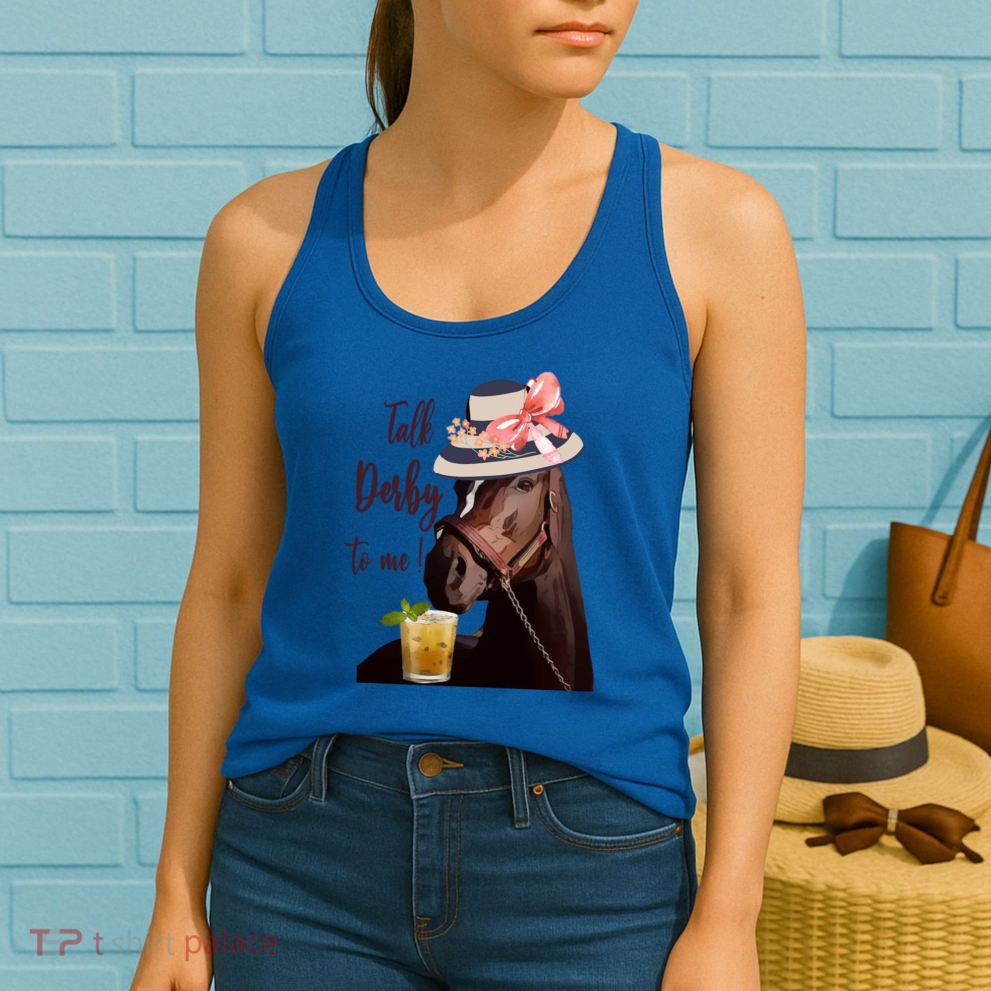 Talk Derby To Me Mint Juleps Derby Horse Racing Cute Gift Women's Tank Top