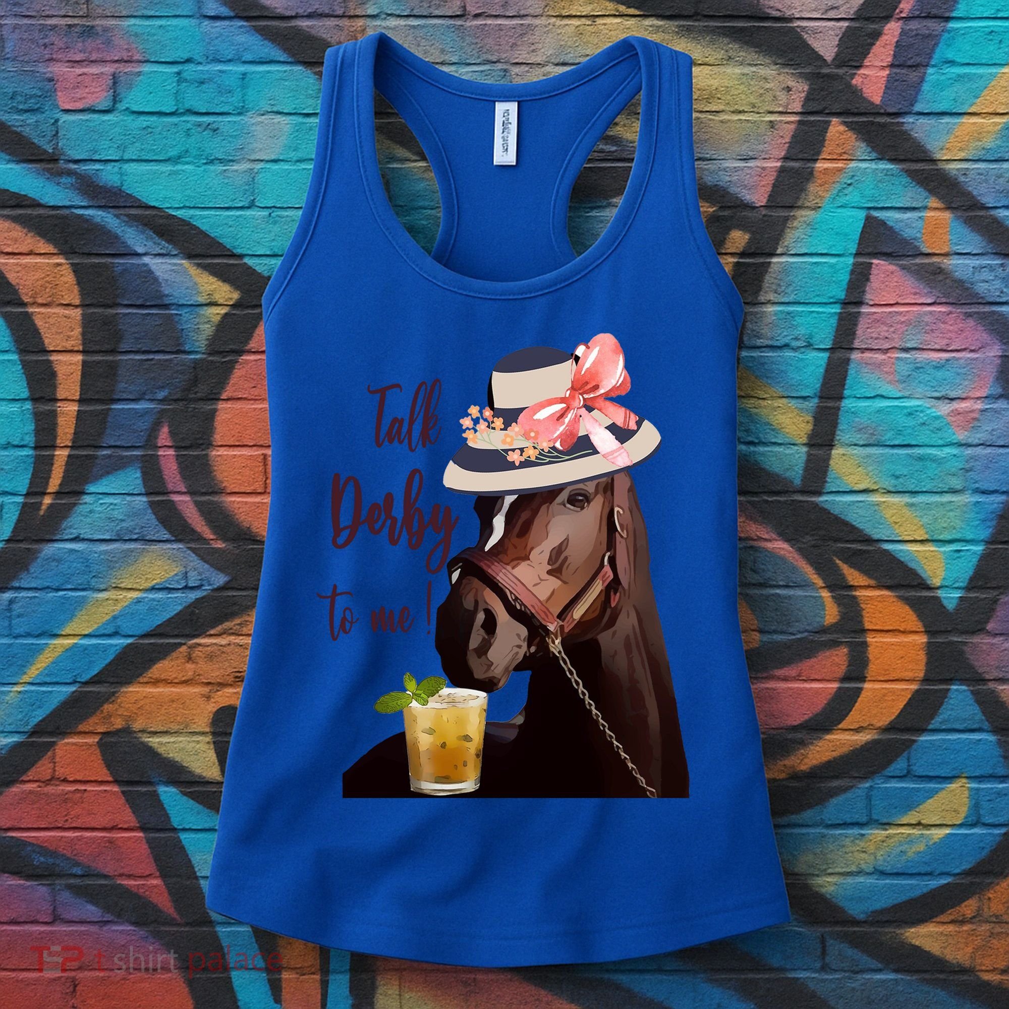 Talk Derby To Me Mint Juleps Derby Horse Racing Cute Gift Women's Tank Top