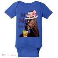 Talk Derby To Me Mint Juleps Derby Horse Racing Cute Gift Baby Bodysuit thumb 0