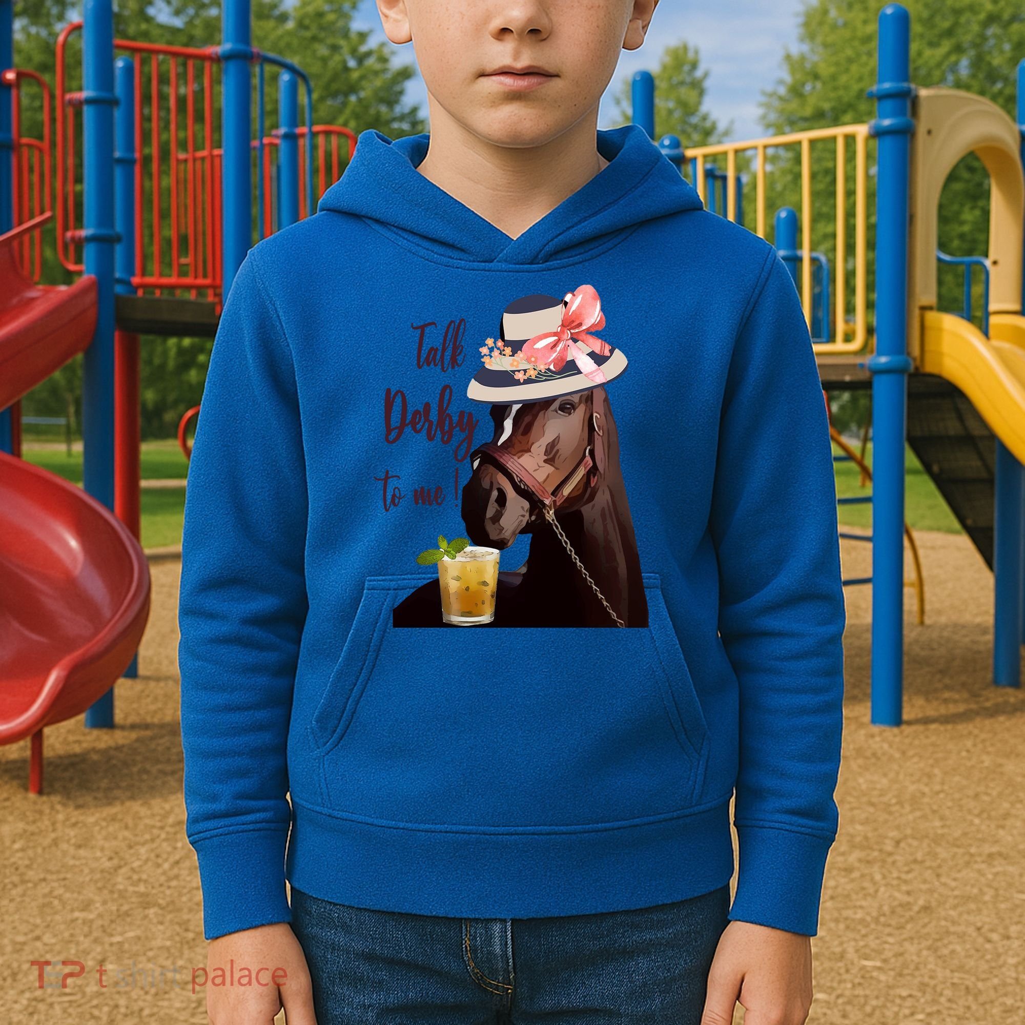 Talk Derby To Me Mint Juleps Derby Horse Racing Cute Gift Kids Hoodie