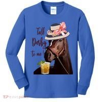 Talk Derby To Me Mint Juleps Derby Horse Racing Cute Gift Kids Long Sleeve Shirt thumb 0