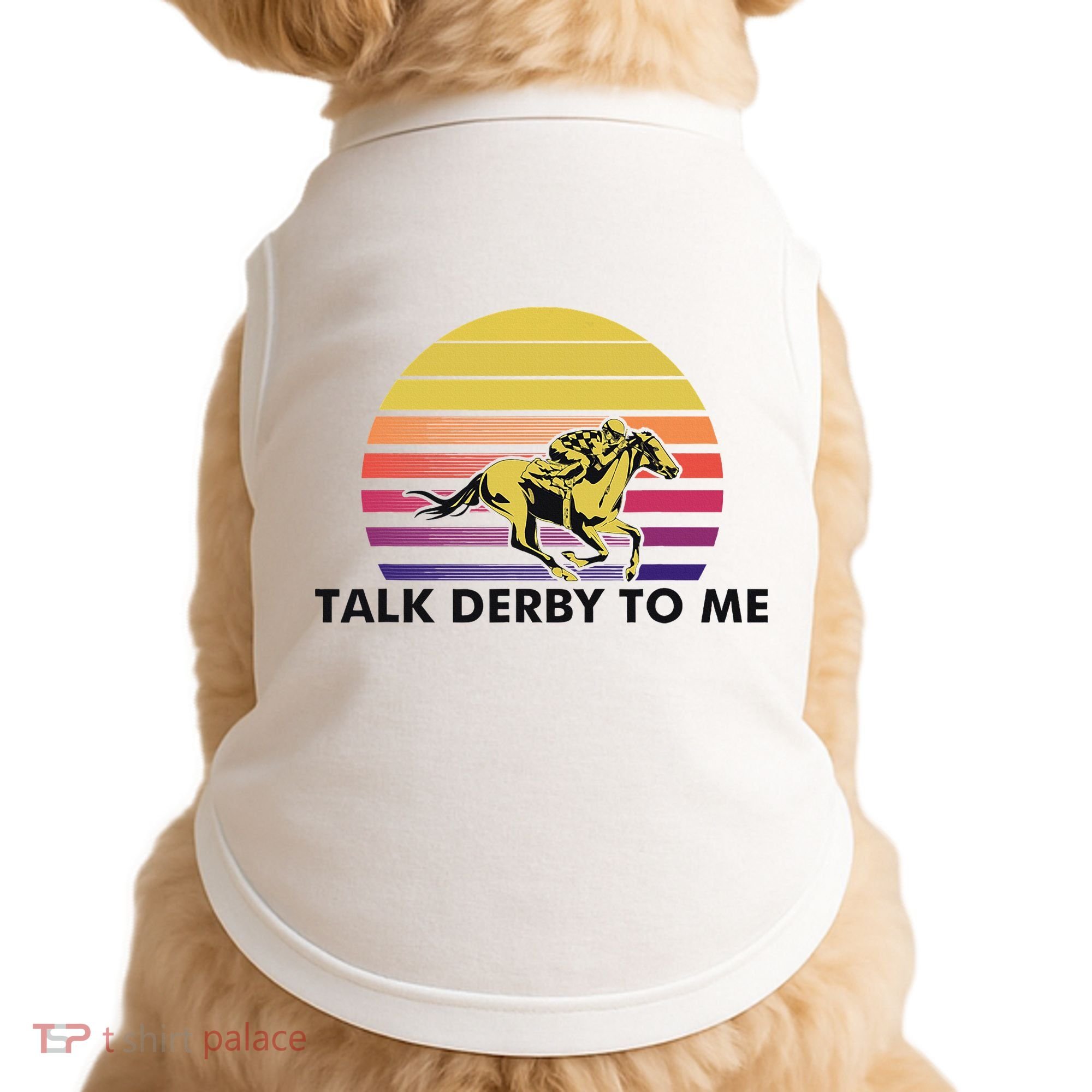 Talk Derby To Me Horse Racing Jockeys Sunset Race Doggie Tank