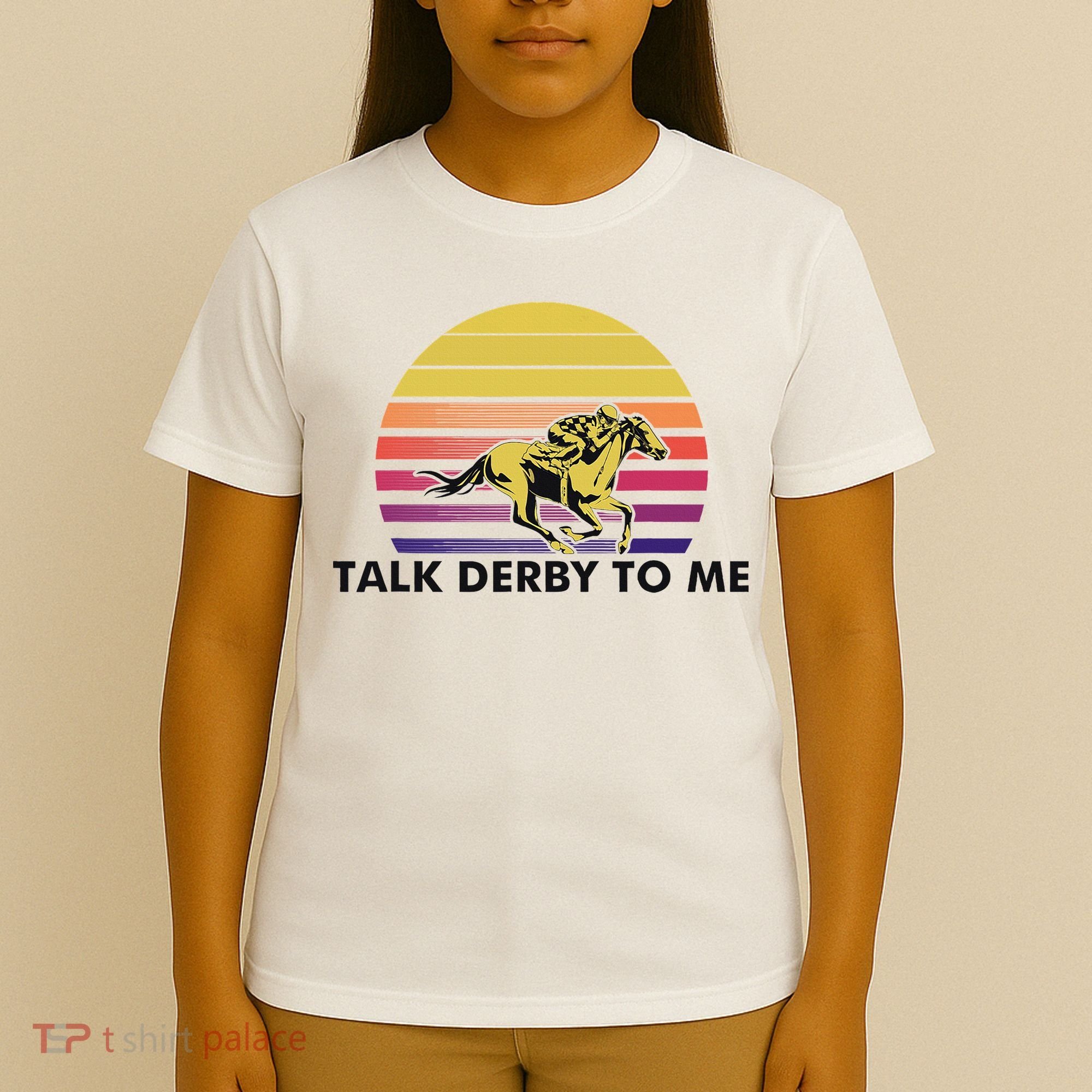 Talk Derby To Me Horse Racing Jockeys Sunset Race T-Shirt