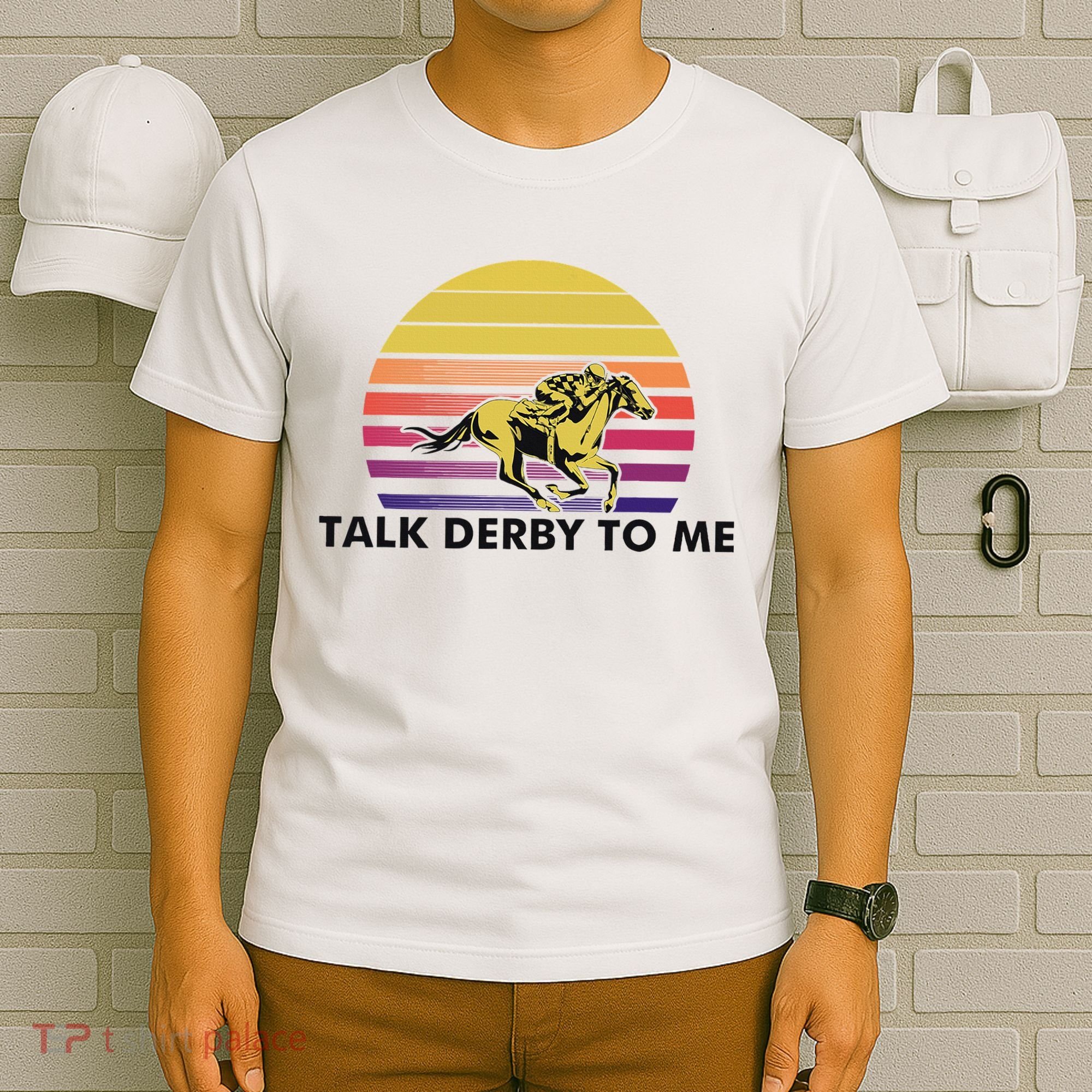 Talk Derby To Me Horse Racing Jockeys Sunset Race T-Shirt