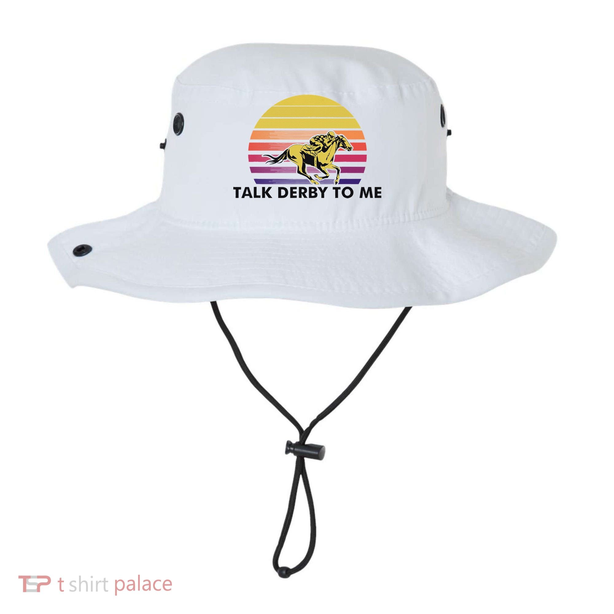 Talk Derby To Me Horse Racing Jockeys Sunset Race Bucket Hat