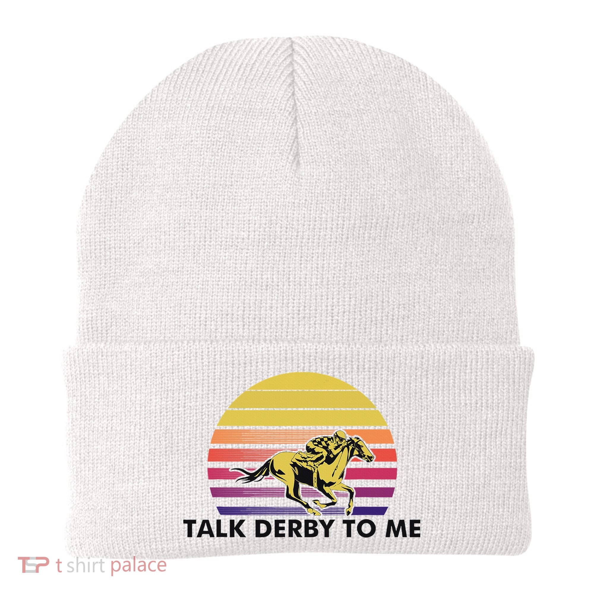 Talk Derby To Me Horse Racing Jockeys Sunset Race Beanie