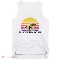 Talk Derby To Me Horse Racing Jockeys Sunset Race Tank Top thumb 0