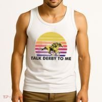 Talk Derby To Me Horse Racing Jockeys Sunset Race Tank Top thumb 3