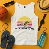 Talk Derby To Me Horse Racing Jockeys Sunset Race Tank Top thumb 4