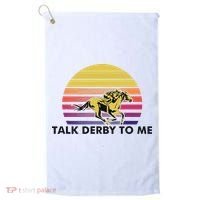 Talk Derby To Me Horse Racing Jockeys Sunset Race Golf Towel thumb 0