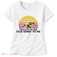 Talk Derby To Me Horse Racing Jockeys Sunset Race Women's T-Shirt thumb 0