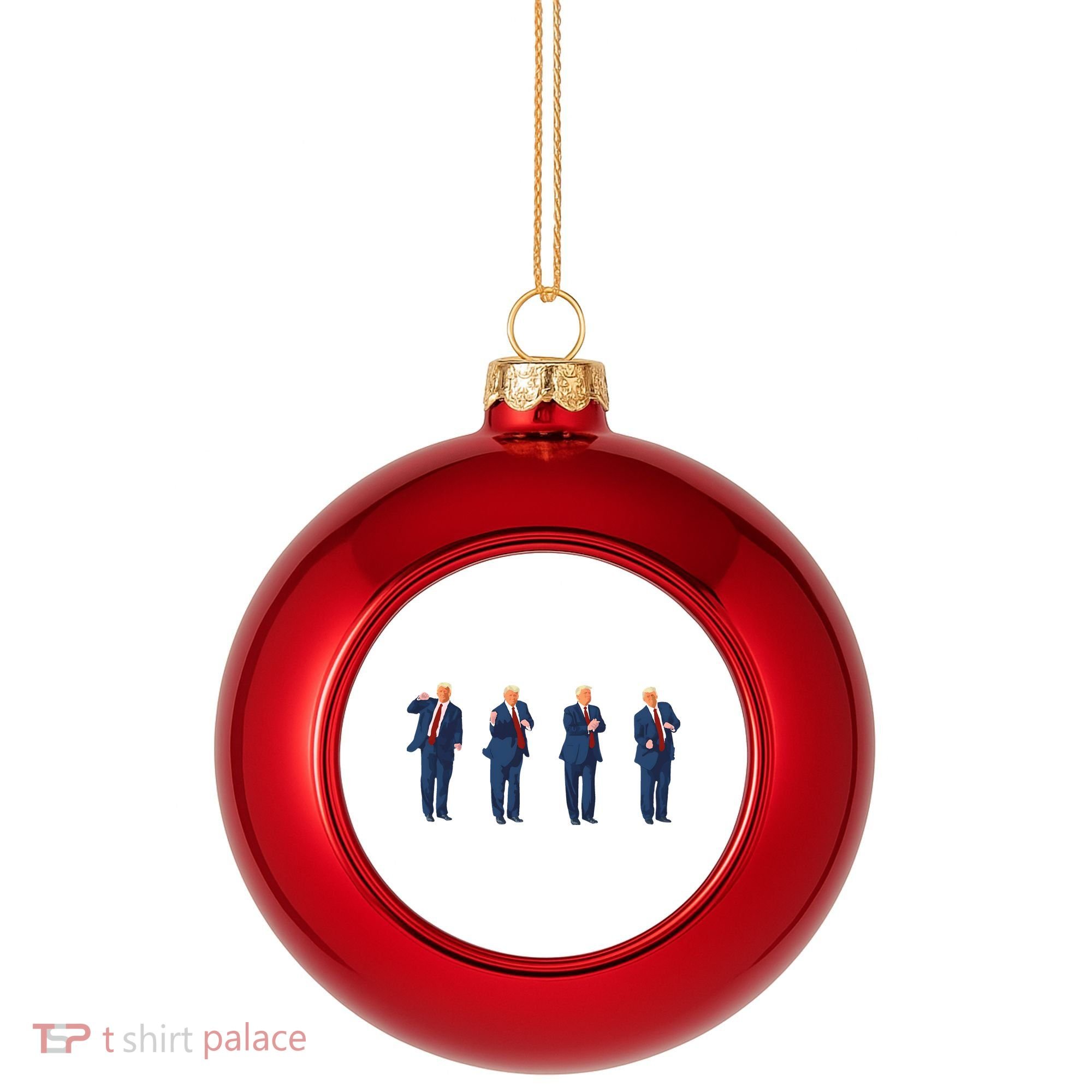 Trump Dance Plastic Christmas Ball Ornament