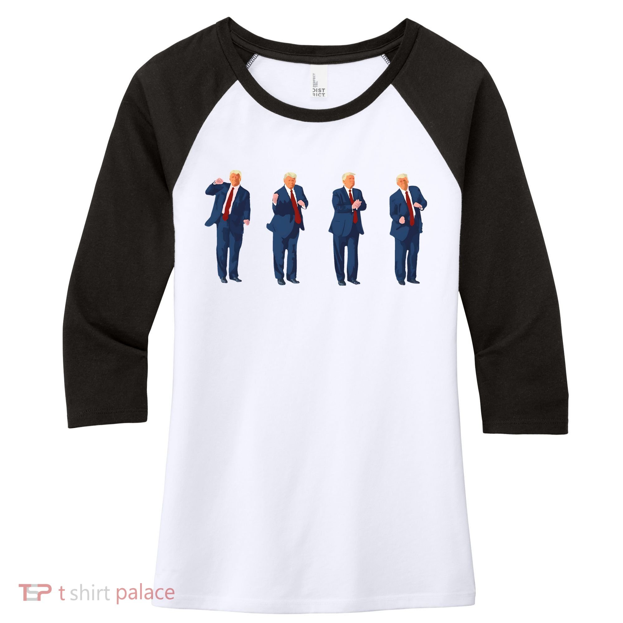 Trump Dance Women's Tri-Blend 3/4-Sleeve Raglan Shirt