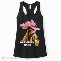 Talk Derby To Me Horse Racing Funny Derby Day Horse Lover Women's Tank Top thumb 0