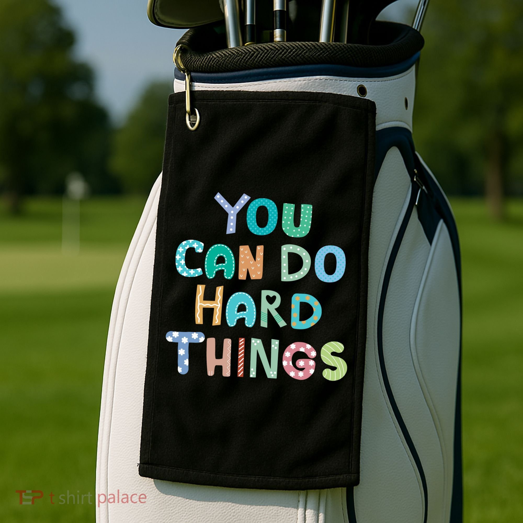 Test Day Teacher You Can Do Hard Things Golf Towel