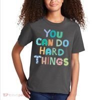 Test Day Teacher You Can Do Hard Things Kids T-Shirt thumb 2