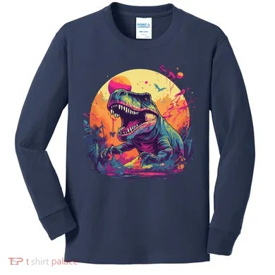 Trex Dinosaur Kids Long Sleeve Shirt