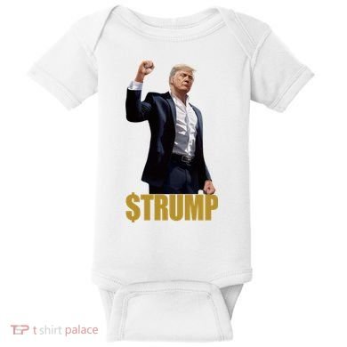 $Trump Donald Trump Meme Coin Crypto Baby Bodysuit