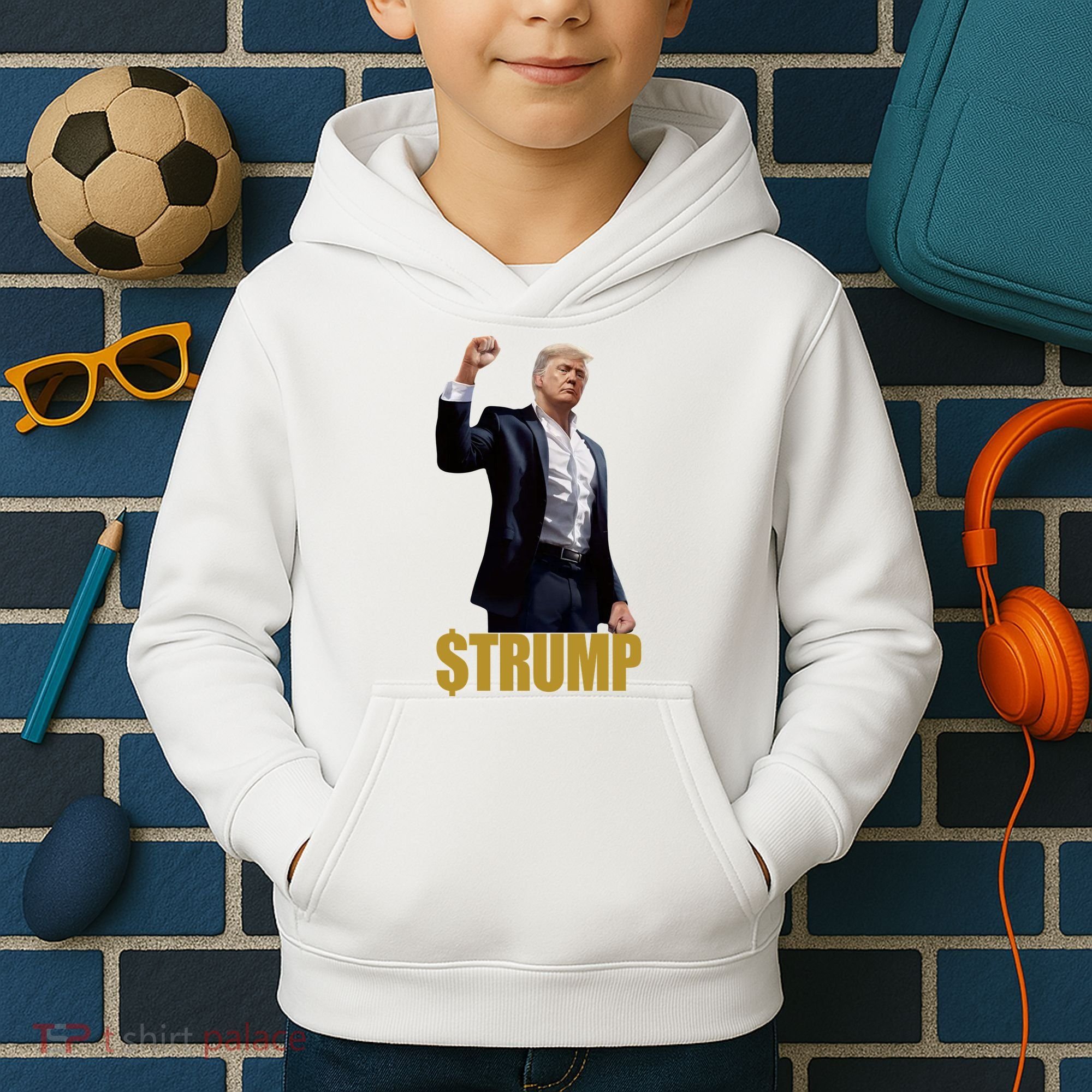 $Trump Donald Trump Meme Coin Crypto Kids Hoodie