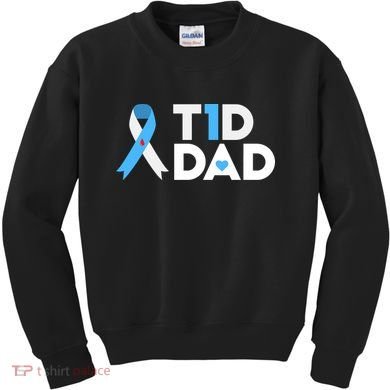T1D Dad Type 1 Diabetes Awareness Daddy Gift Kids Sweatshirt