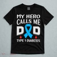 T1D Diabetic Type 1 Diabetes Awareness Father Dad T-Shirt thumb 5