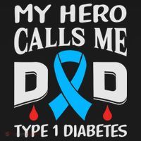 T1D Diabetic Type 1 Diabetes Awareness Father Dad T-Shirt thumb 7